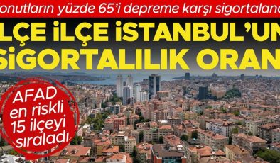 Konutların yüzde 65’i depreme karşı sigortalandı: İlçe ilçe İstanbul’un sigortalılık oranı