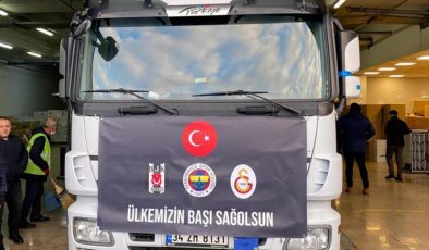 Beşiktaş, Fenerbahçe ve Galatasaray’ın ’Dostluk TIR’ları, aynı anda yola çıktı